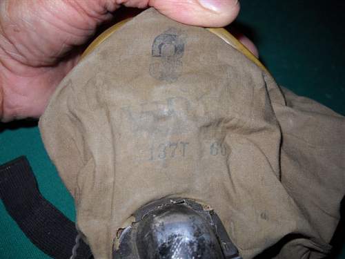 U.S. Army issue, WWI gas mask and satchel bag