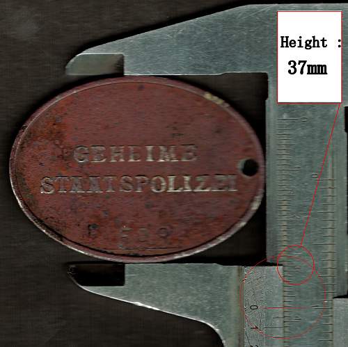 Secret Police disc (Geheime Staatspolizei) GESTAPO DISK