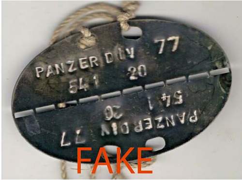 Erkennungsmarken Made After WW2- Fakes
