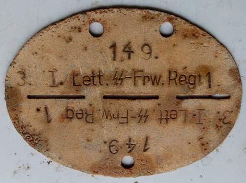 Latvian SS legion dog tag