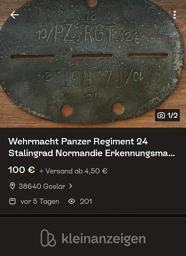 Panzer Erkennungsmarke Original?