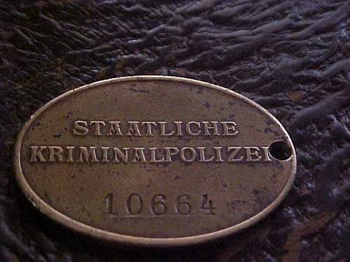 Staatliche KriminalPolizei Warrant Disc