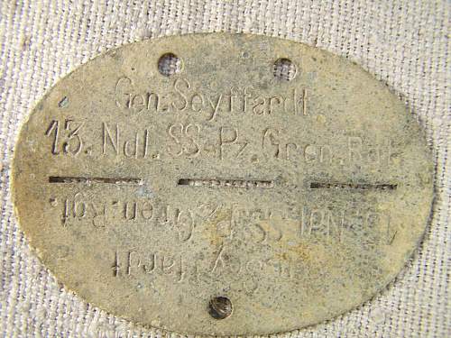 SS Nederland, Gen Seiffardt ID disc