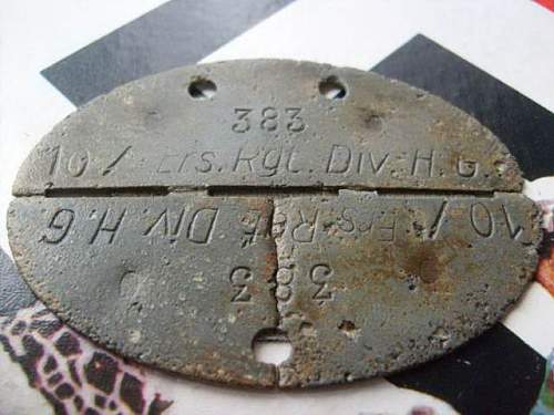 Dog tag from &quot;Hermann Goering&quot; Division