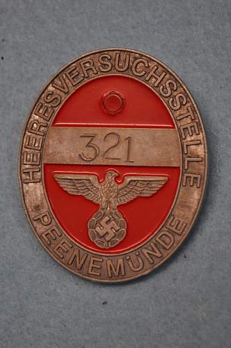 Peenemunde rocket base worker badge id