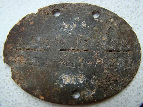 1.Sw.SS.Pz.A.502 Dog tag