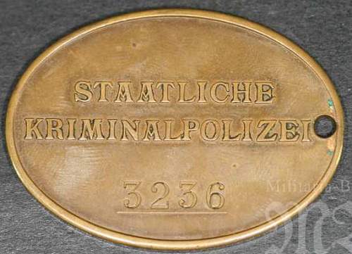 ID disc STAATLICHE KRIMINALPOLIZEI