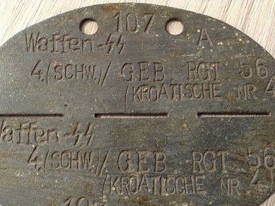 Croatian Waffen SS id tag