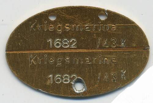 Erkennungsmarken Kriegsmarine ID Dog Tag