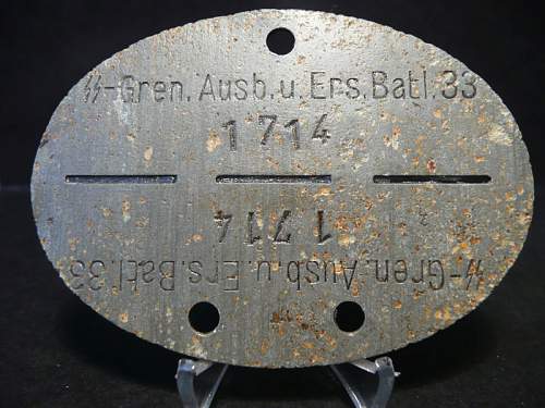 Erkennungsmarke Dog Tag EKM SS-Gren.Ausb.u.Ers.Btl 33, is it good?