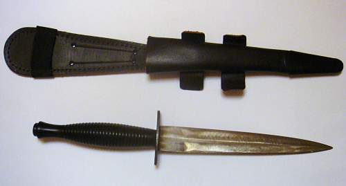 fairbairn-sykes fighting knife leather scabbard.