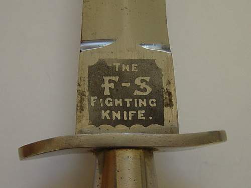 1st pattern &quot;FS&quot; Fighting knife with known history.