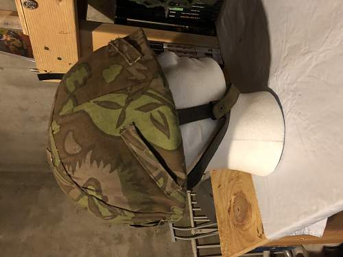 Cold War German paratrooper helmet strange helmet cover