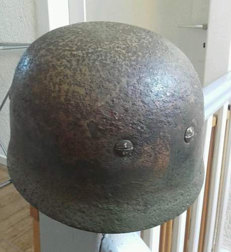 Original M38 Helmet with repro liner and chinstrap shell original?