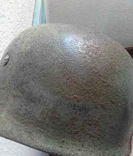 Original M38 Helmet with repro liner and chinstrap shell original?