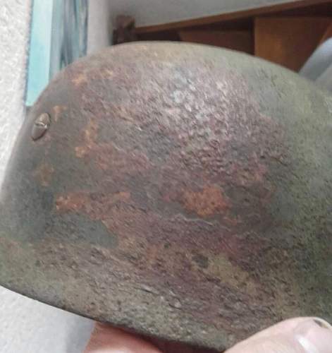 Original M38 Helmet with repro liner and chinstrap shell original?