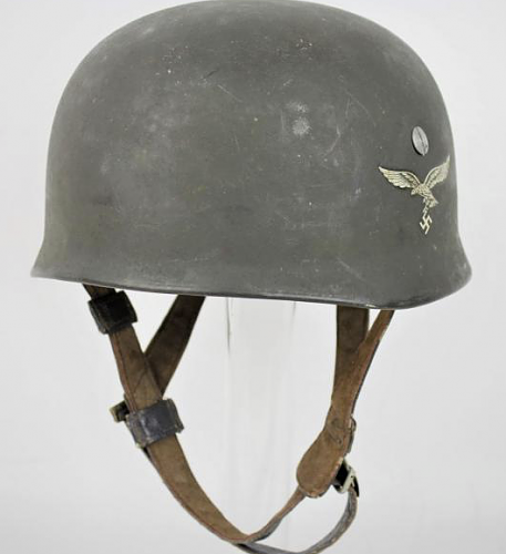Late war helmet with decal