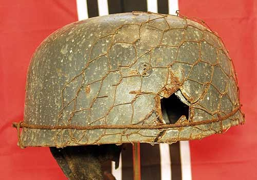 Fake FJ helmet with battlefield damage