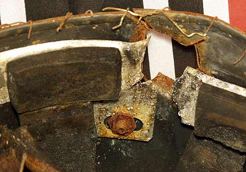 Fake FJ helmet with battlefield damage