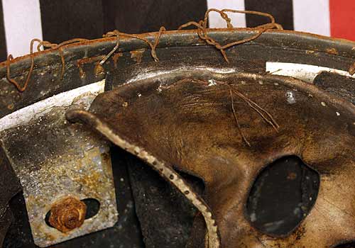 Fake FJ helmet with battlefield damage