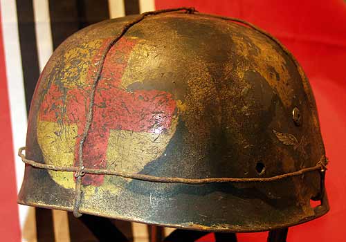 Fake FJ helmet with battlefield damage