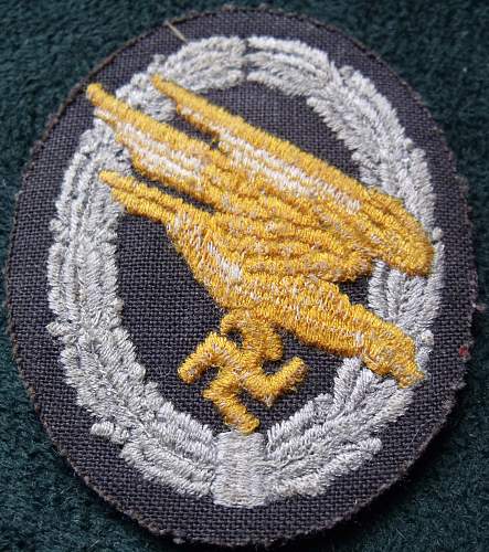 Luftwaffe Fallschirmjager Cloth Badge