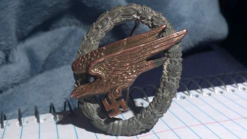 Luftwaffe Fallschirmschützenabzeichen Badge Real?