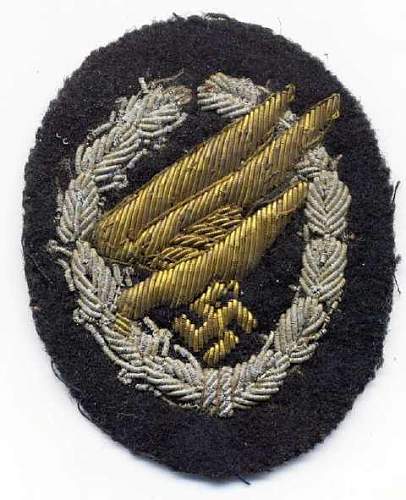 Fallschirmjager Bullion Cloth Qualification Abzeichen (Badge)