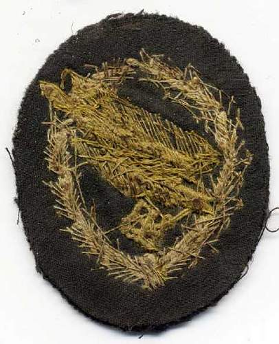 Fallschirmjager Bullion Cloth Qualification Abzeichen (Badge)