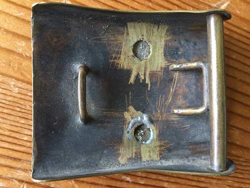 Strange buckle with replaced shield, civilian or Kriegervereine