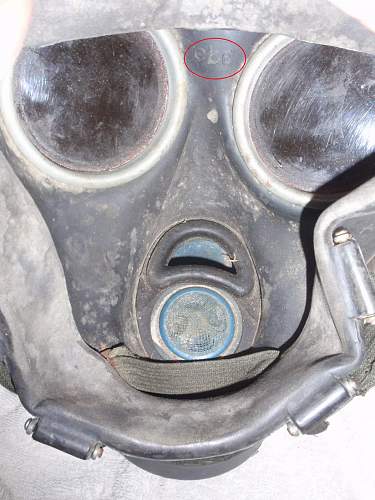Gasmask GM38 black rubber with blue metal parts ?