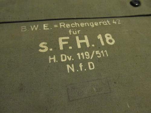 &quot;B.W.E Rechengerät s. F. H. 18&quot; artillery equipment?