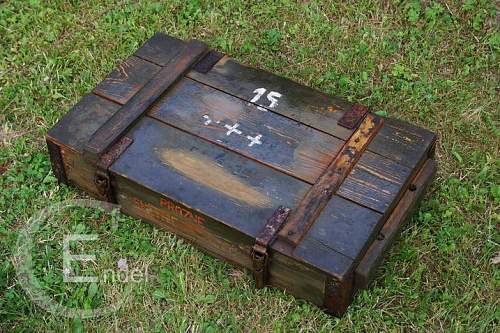 German ammo boxes 1943 dated.