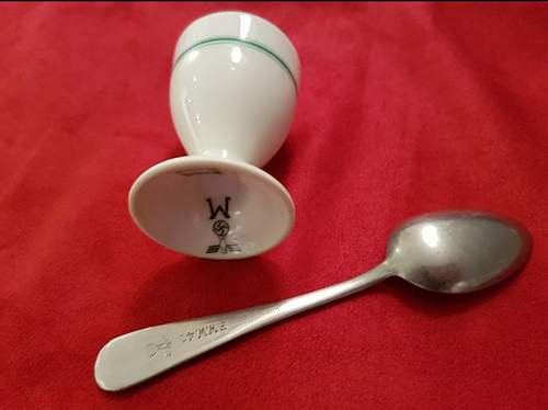 Marine egg cup and spoon