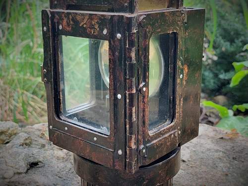 WWII German Bakelite Lantern with Hanging Hook &amp; Karbid Container