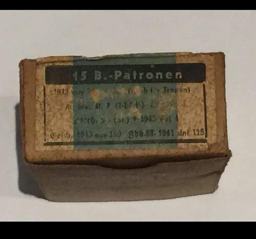 15 B-Patronen Ammo + Box Dated 1943