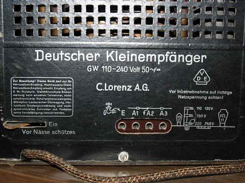 DKE38/ VE301  showed your german radio !!