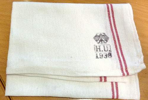 Handdtuch/ Towel(ie) :) of Heeresunterkunft (H. U.) / Wehrmacht 1938