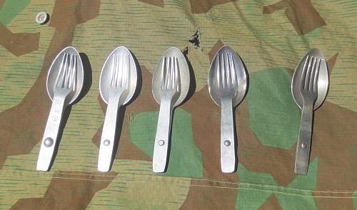 Collection of Wehrmacht folding fork-spoons