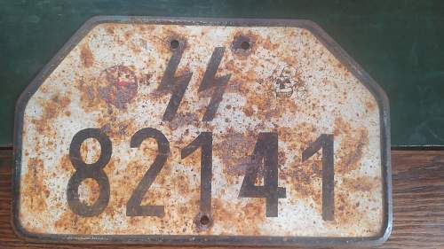 Waffen ss licence plate