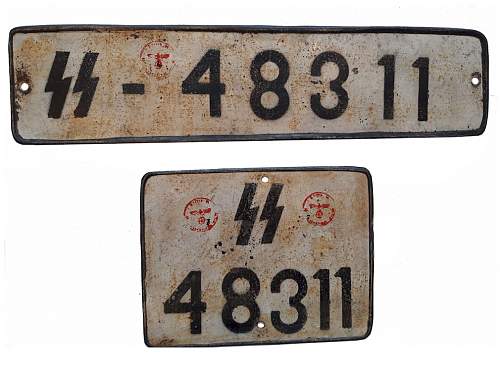 Waffen ss licence plate