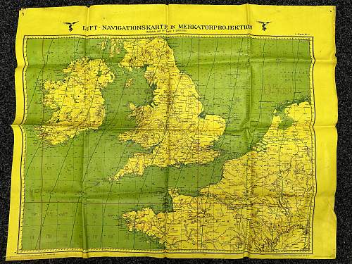 Luftwaffe Navigationskarte England/Germany 1941