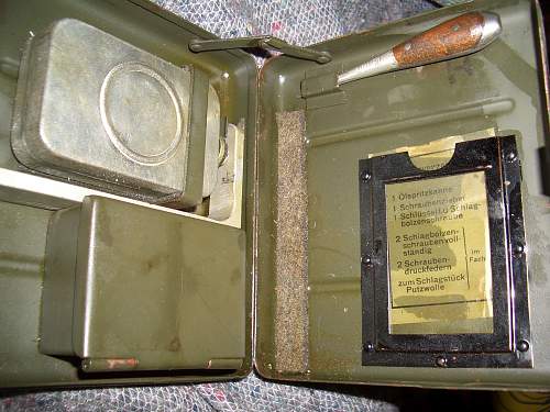 8cm mortar belt worn spares kit from Jersey, Channel Islands.