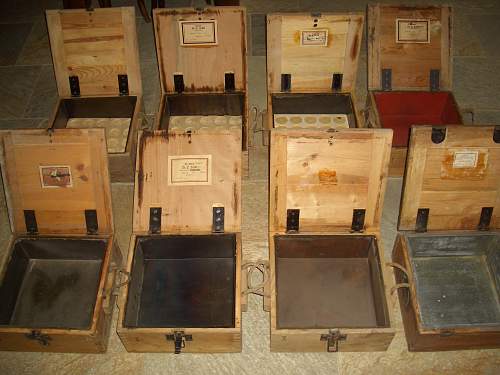 Wooden transit boxes for nose fuses for 88's