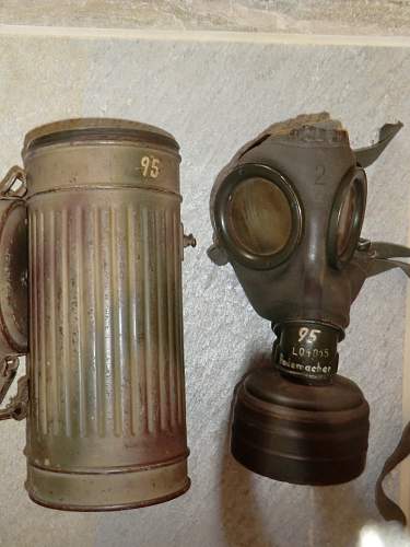 3 colour camo gas mask case from the Channel Islands.