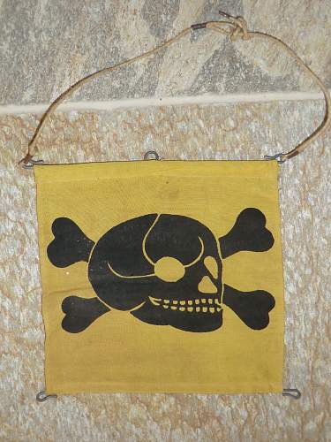 German skull and crossbones on a pennant