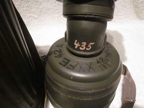 New Gas mask/Canister with name and Feldpost Number