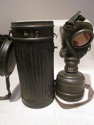 New Gas mask/Canister with name and Feldpost Number
