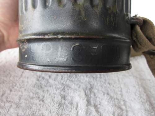 New Gas mask/Canister with name and Feldpost Number