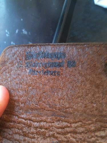 German leather pouch with GI capture markings